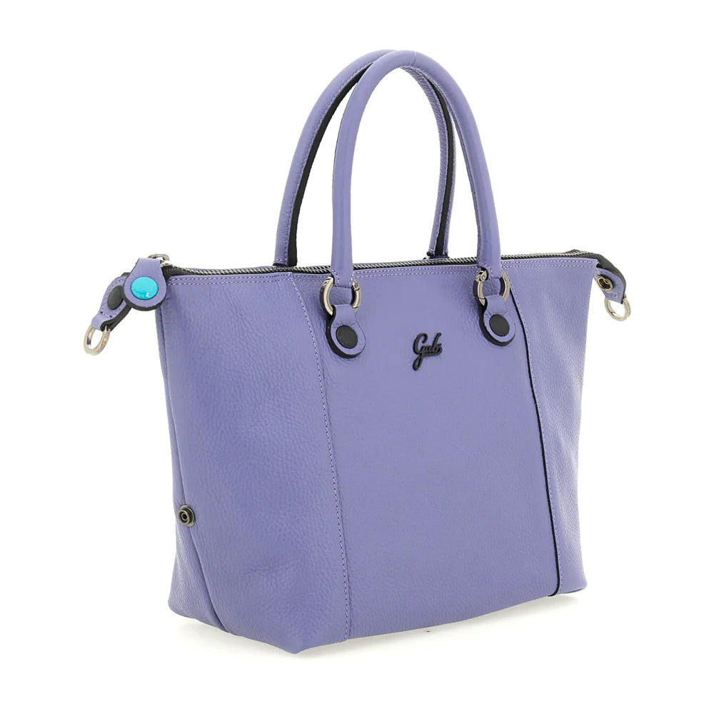GABS G3 PLUS mittelgroße Damen-Handtasche mit Schultergurt aus gehämmertem Leder, Kornblumen-Lila