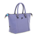 GABS G3 PLUS mittelgroße Damen-Handtasche mit Schultergurt aus gehämmertem Leder, Kornblumen-Lila