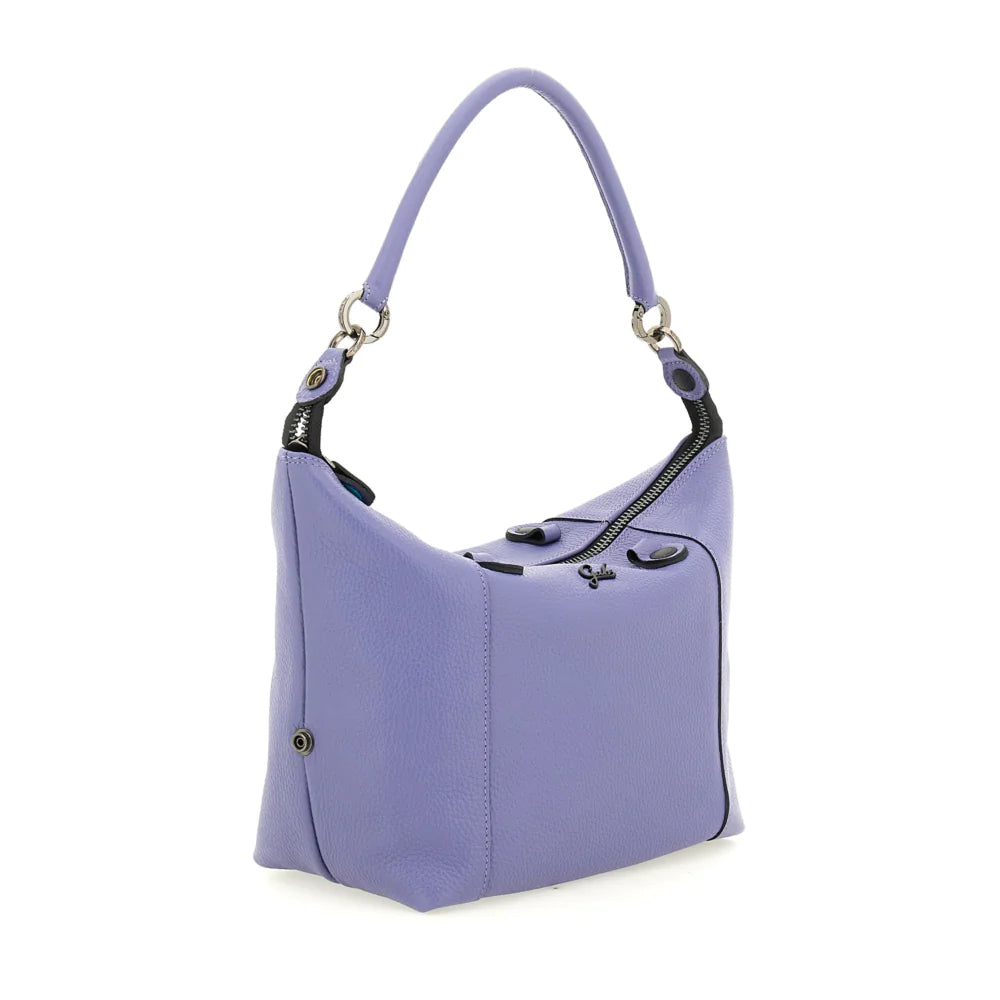 GABS G3 PLUS mittelgroße Damen-Handtasche mit Schultergurt aus gehämmertem Leder, Kornblumen-Lila