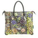 Borsa Donna a Mano con Tracolla GABS G3 PLUS Large in Pelle stampa Ricamo Fiore Verde