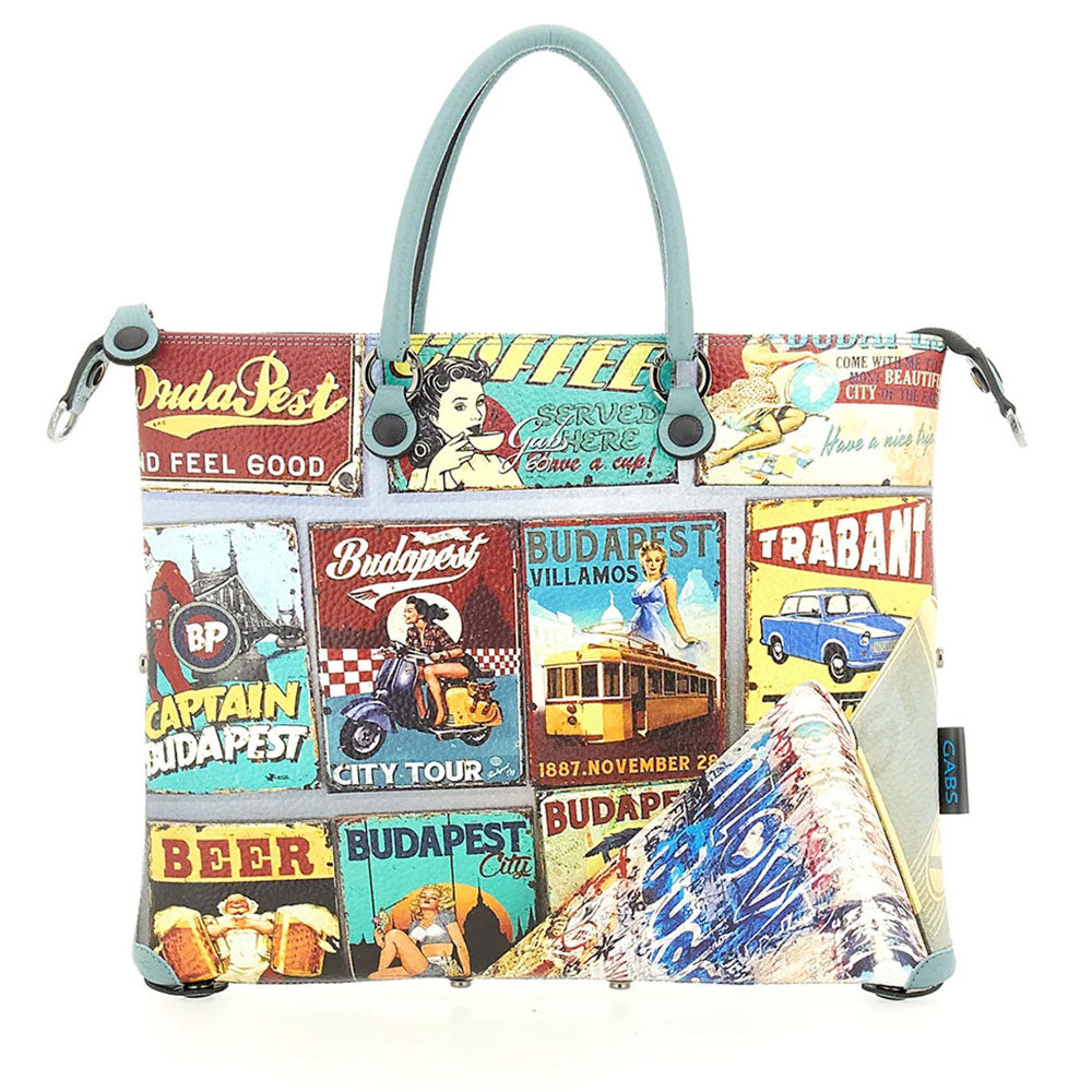 Borsa Donna a Mano con Tracolla GABS G3 PLUS Large in Pelle stampa Budapest
