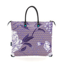 GABS G3 PLUS Damenhandtasche mit Schultergurt aus rosa Toni Glicine Large bedrucktem Leder