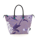 GABS G3 PLUS Damenhandtasche mit Schultergurt aus rosa Toni Glicine Large bedrucktem Leder