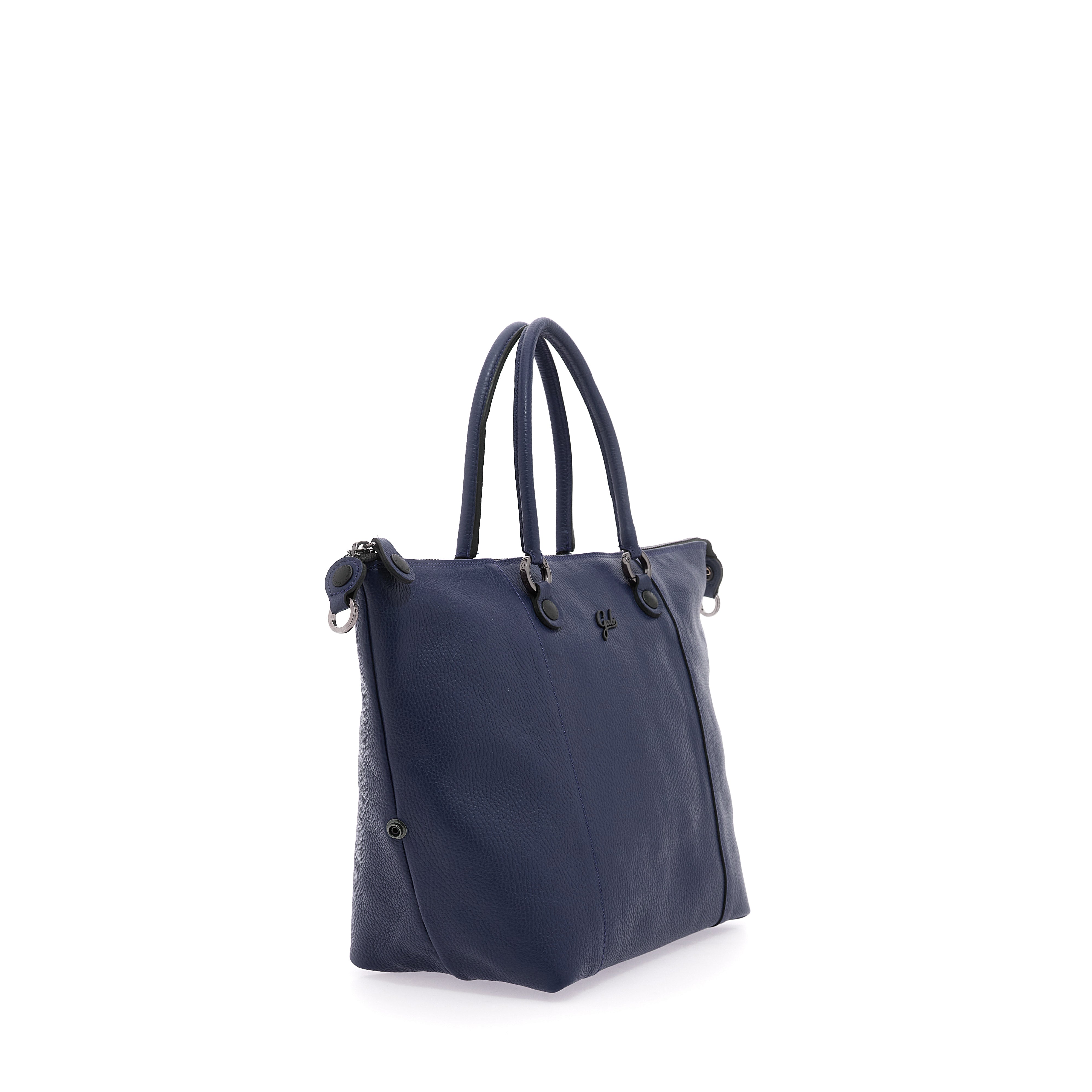 Borsa Donna a Mano con Tracolla GABS G3 PLUS in Pelle Martellata Inchiostro Blu Large