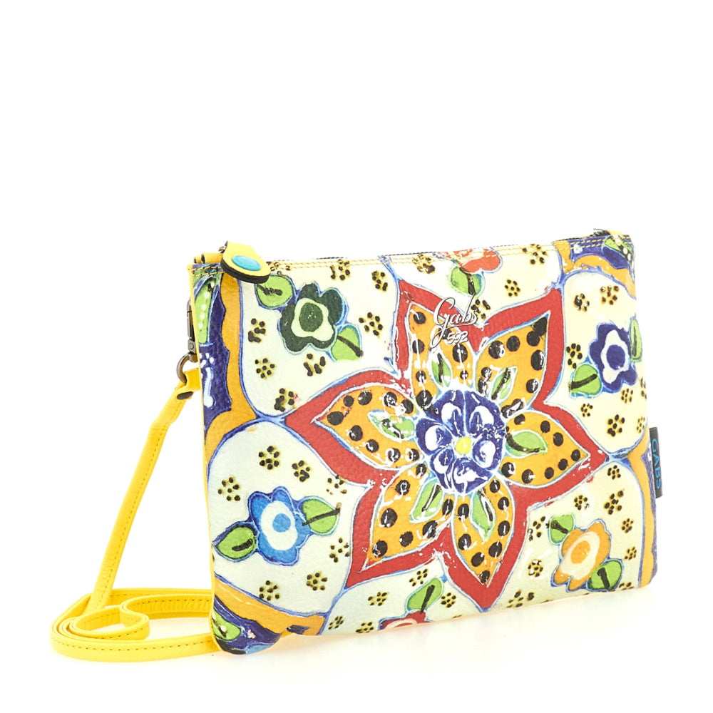Borsa Donna a Tracolla GABS Beyonce Media in Pelle stampa Ceramica Fiori