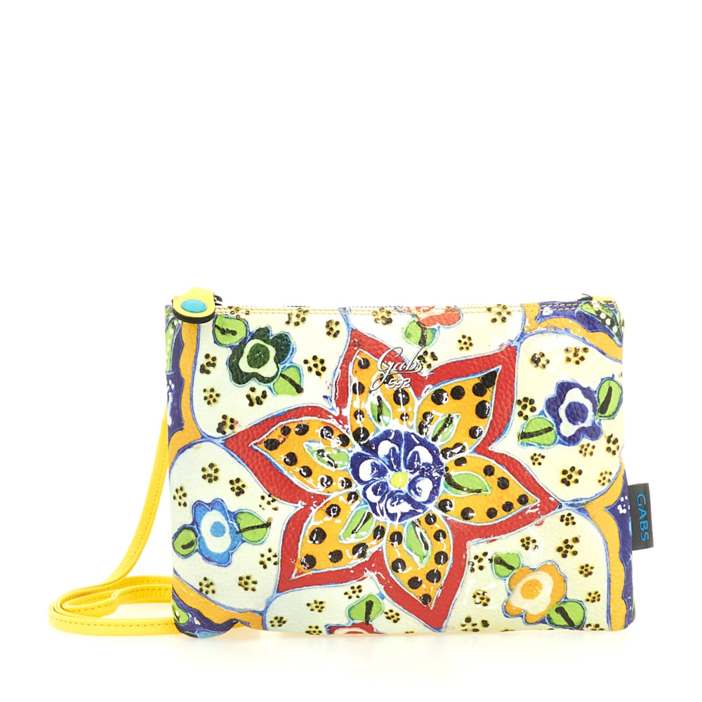 Borsa Donna a Tracolla GABS Beyonce Media in Pelle stampa Ceramica Fiori