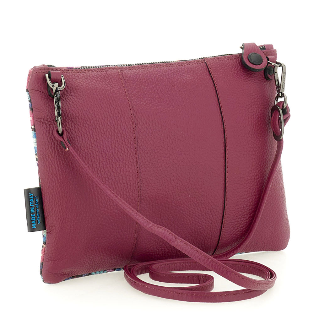 Borsa Donna a Tracolla GABS Beyonce Media in Pelle stampa Ricamo Fiore Fuxia