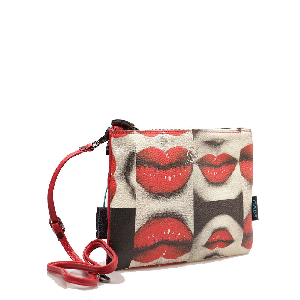 Borsa Donna a Tracolla GABS Beyonce Media in Pelle stampa Baci