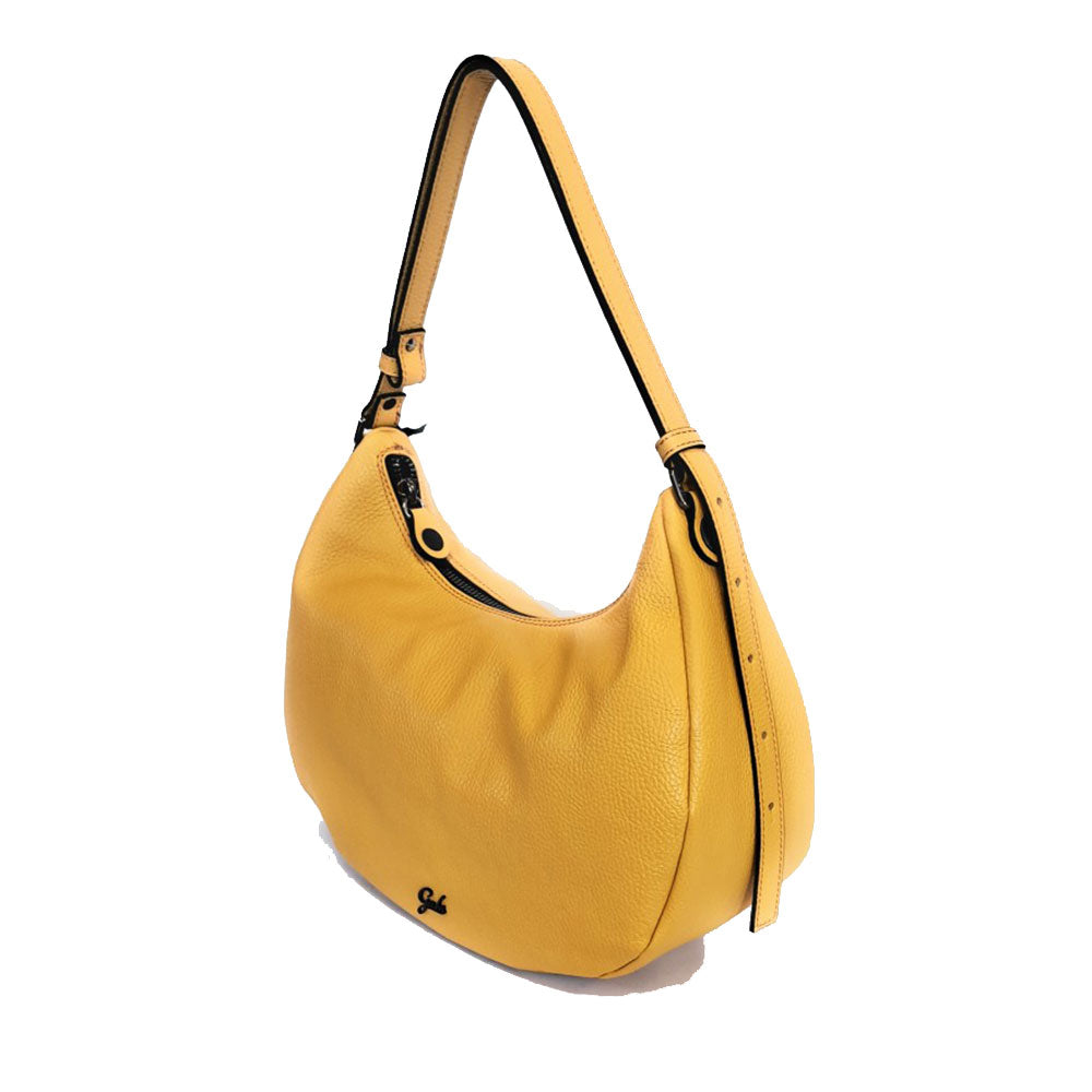 Borsa Donna a Spalla GABS Maite in Pelle Martellata Giallo Miele Large