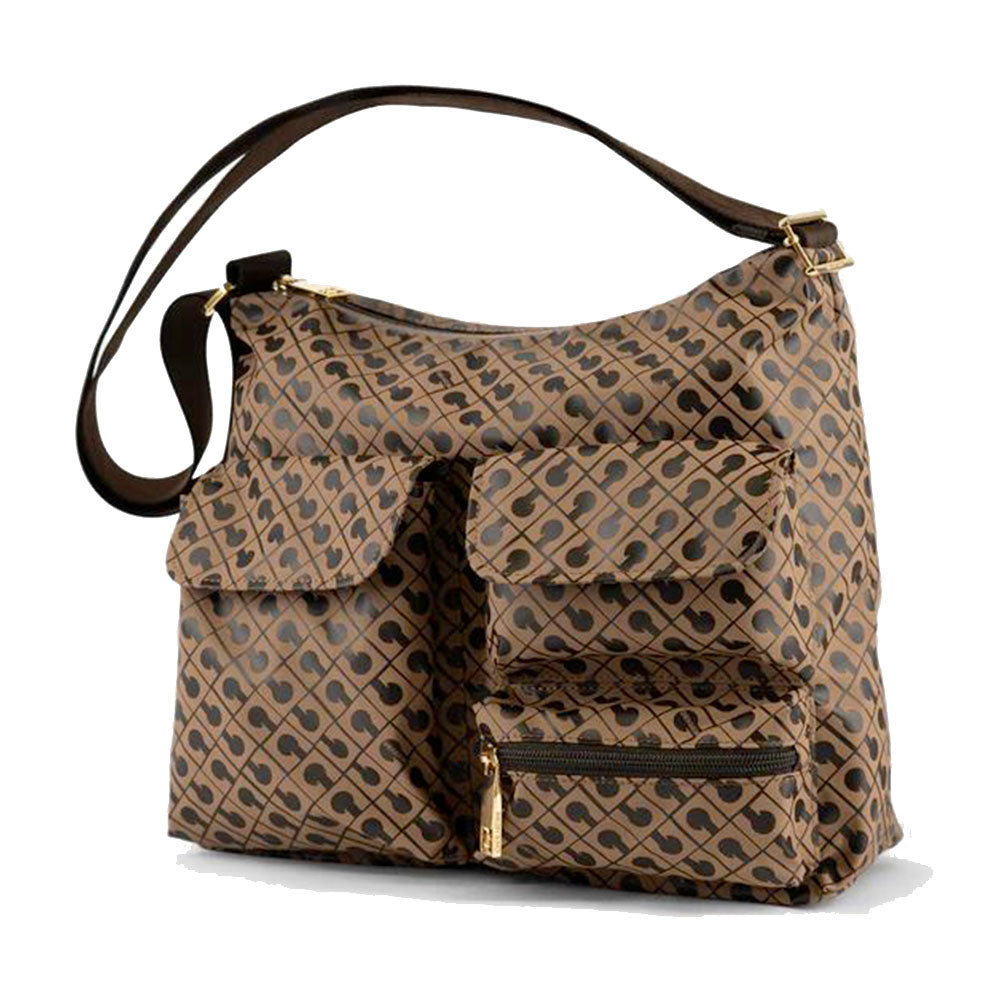 Borsa Donna a Tracolla Multitasche GHERARDINI in Tessuto Softy Colore Toffee