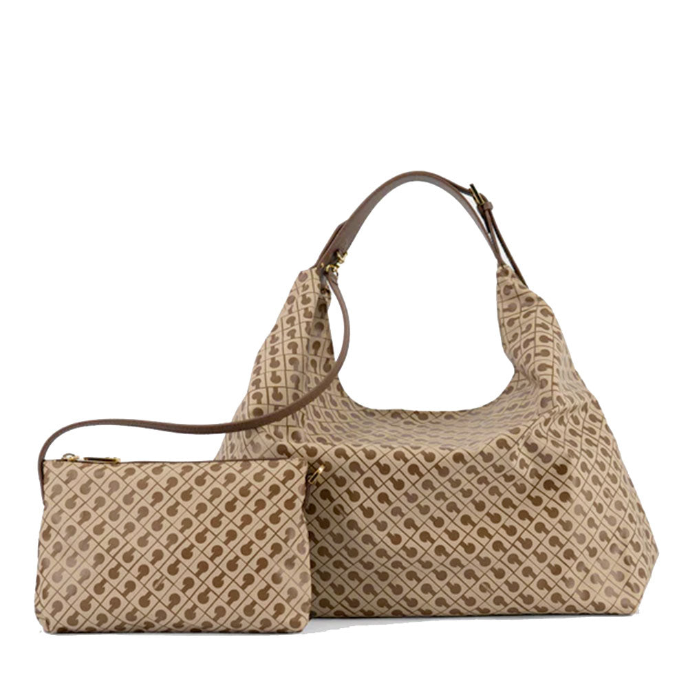 Borsa Donna a Spalla GHERARDINI linea Amazzonia in Tessuto Softy colore Tabacco - Burro