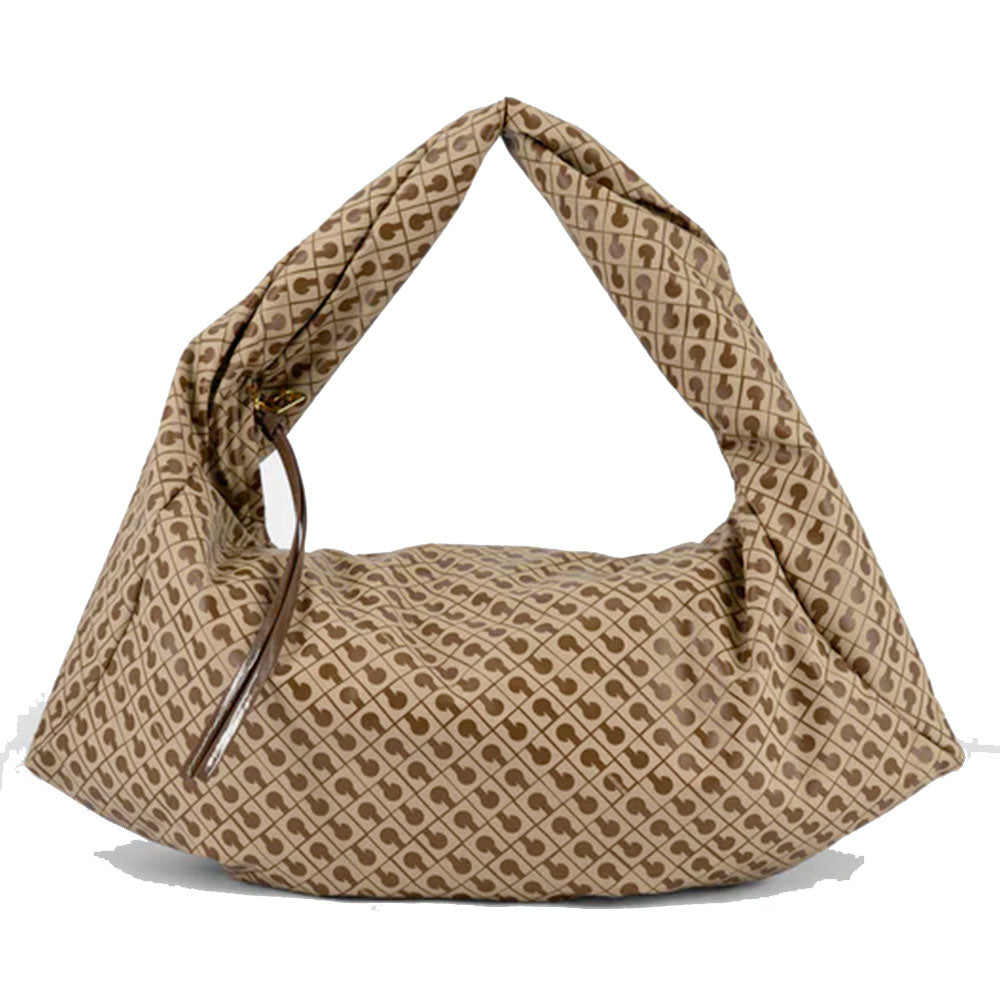 Hobo Bag Large GHERARDINI in Tessuto Softy colore Tabacco Burro