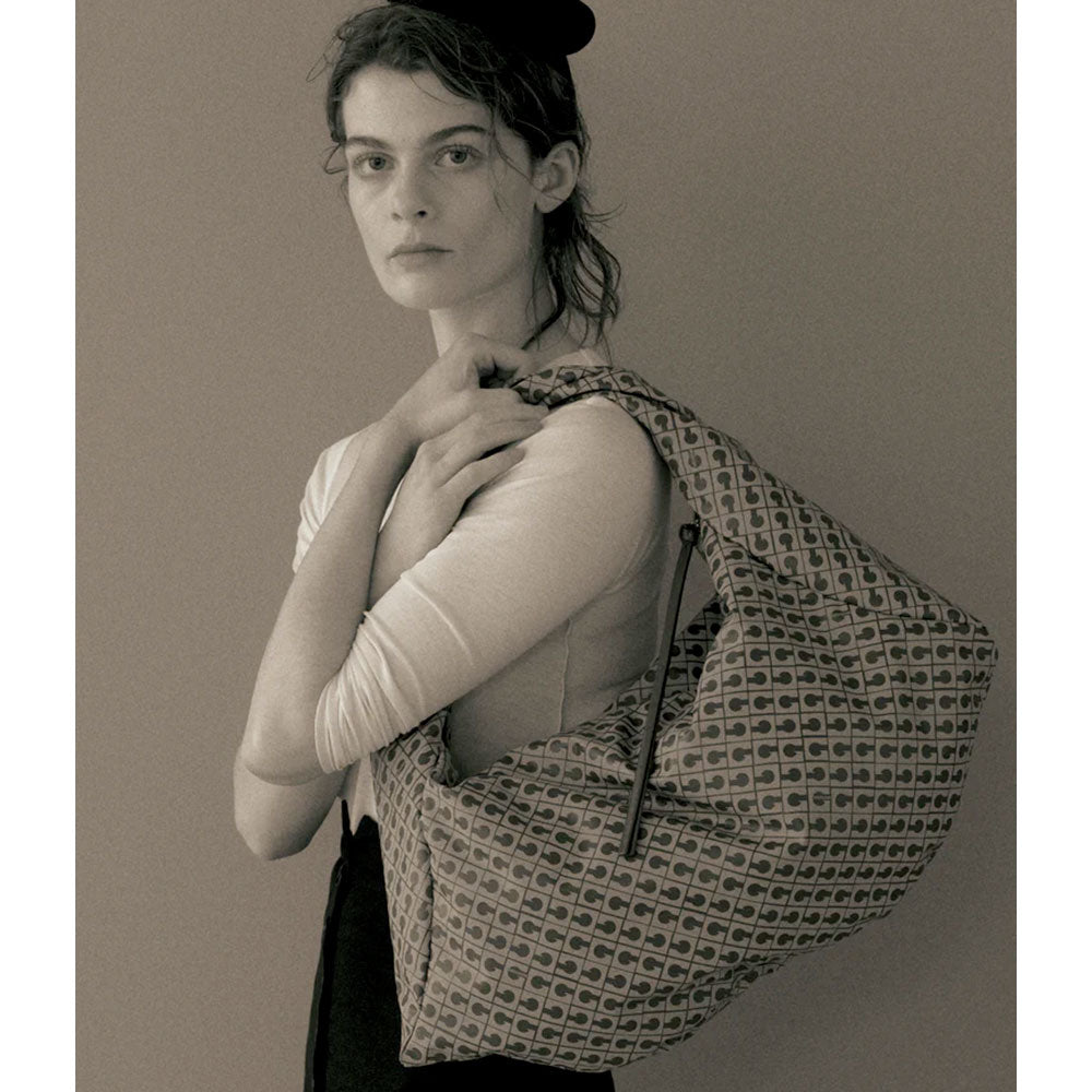 Hobo Bag Large GHERARDINI in Tessuto Softy colore Tabacco Burro
