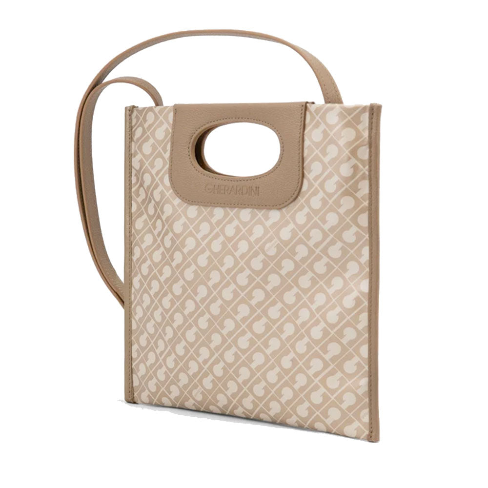 Borsa Donna Mano GHERARDINI linea Mini Piattina in Tessuto Softy colore Creta