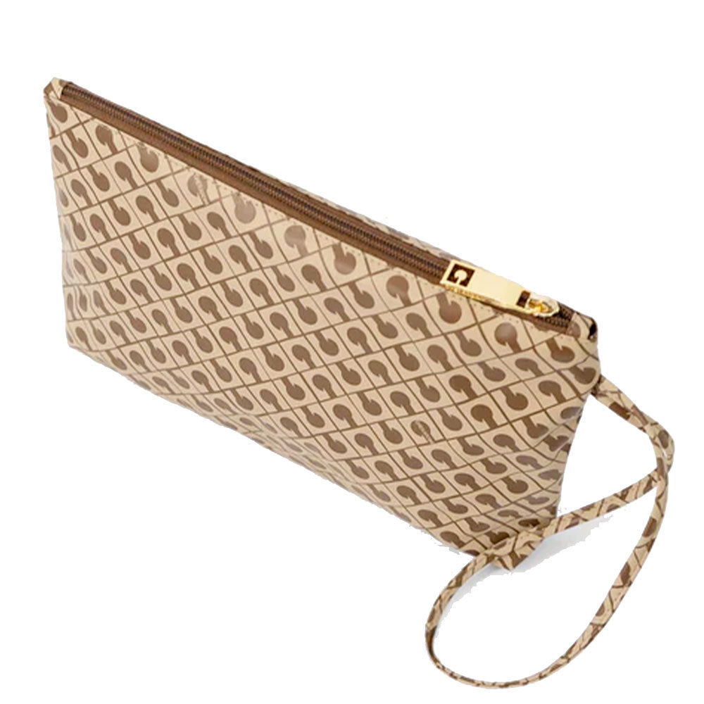 Pouch Grande GHERARDINI in Tessuto Softy colore Tabacco - Burro