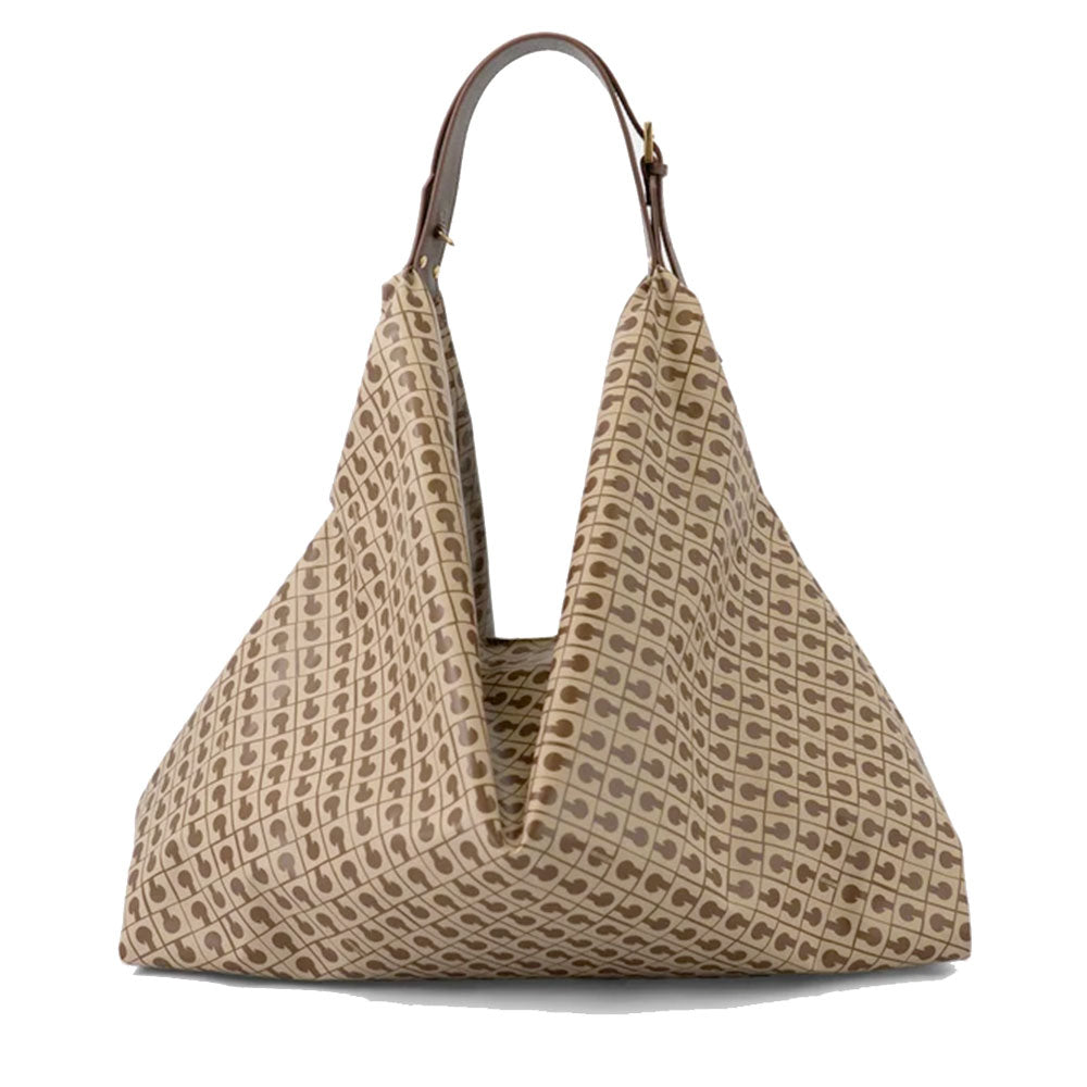 Borsa Donna a Spalla GHERARDINI linea Amazzonia Maxi in Tessuto Softy Tabacco Burro