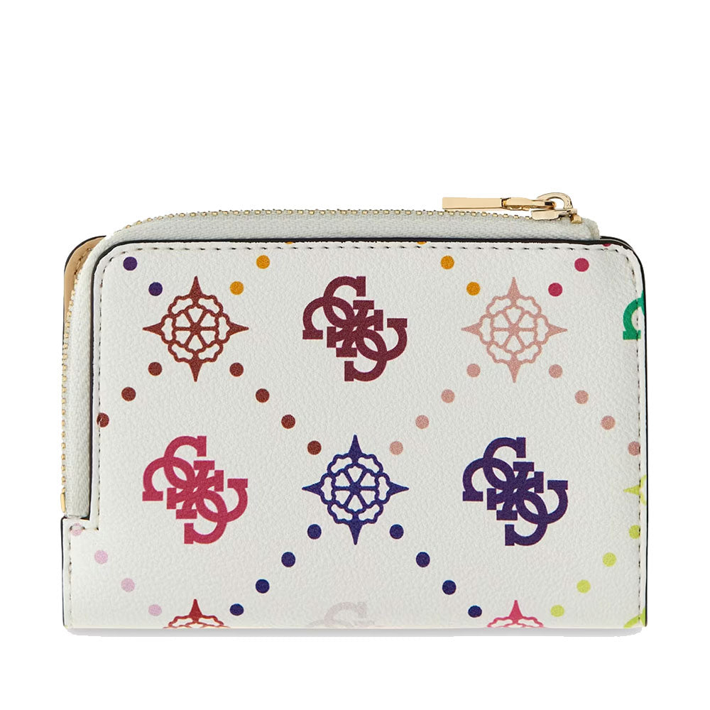 Portacarte Piccolo GUESS Chiuso con Clip Linea Emelie Colore Multi Logo