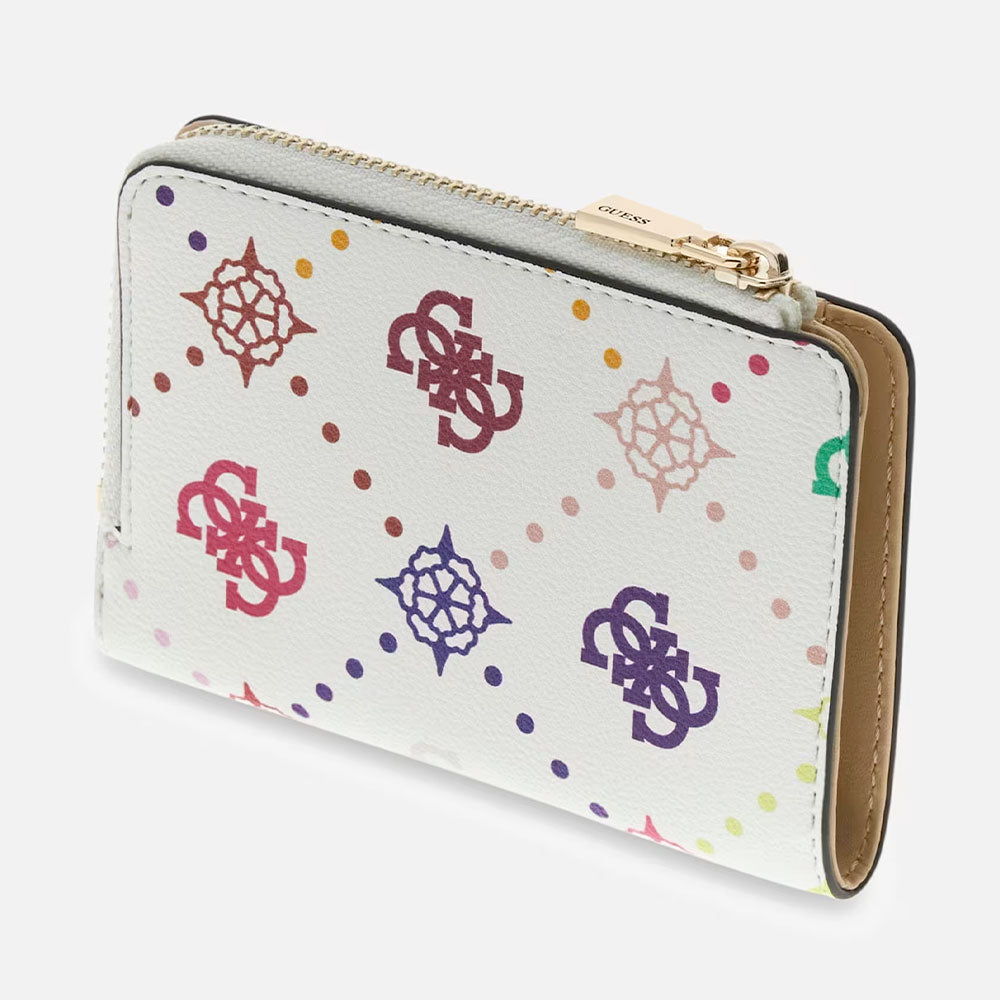 Portacarte Piccolo GUESS Chiuso con Clip Linea Emelie Colore Multi Logo