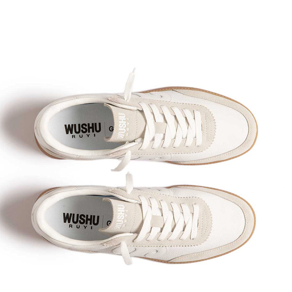 Sneakers Uomo WUSHU RUYI Gong 01 in Nappa e Camoscio Off White