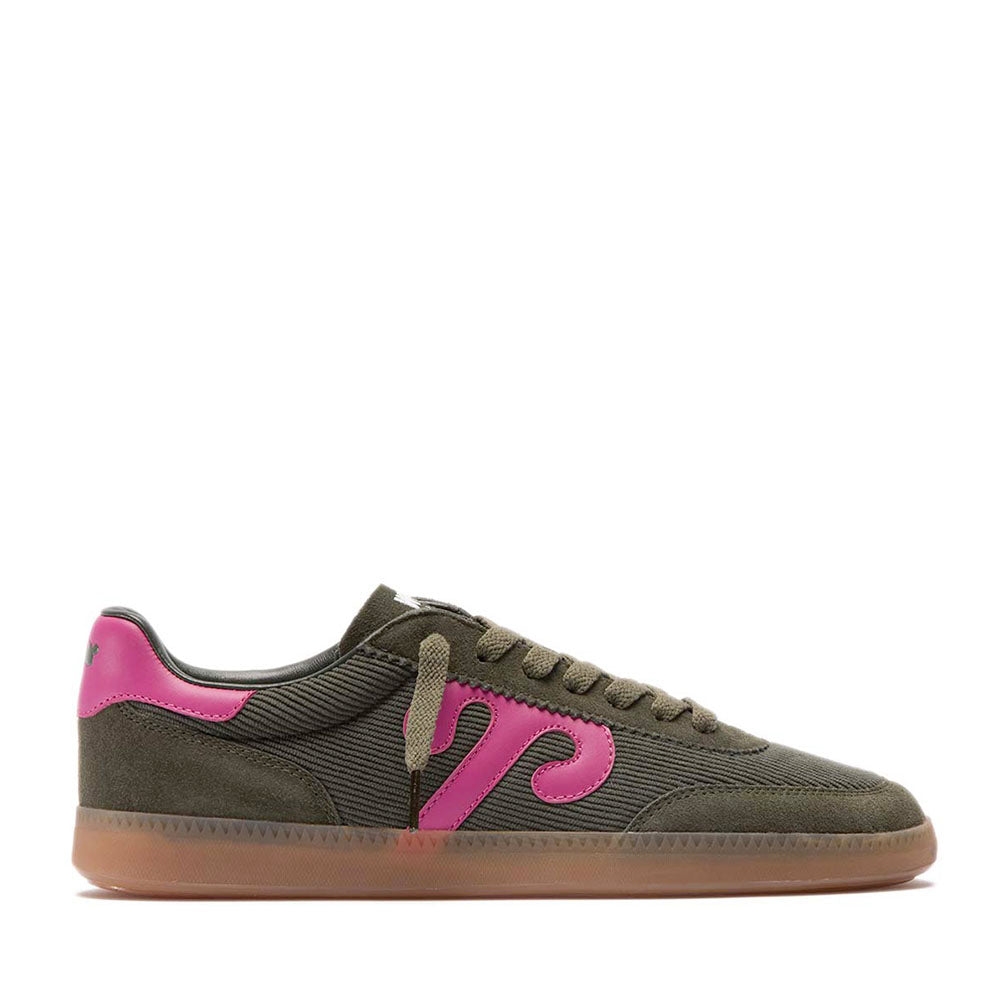 Sneakers Donna WUSHU RUYI Gong 76 in Suede Nylon e Pelle Oil Green e Fuxia