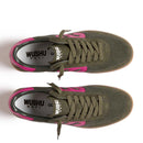 Sneakers Donna WUSHU RUYI Gong 76 in Suede Nylon e Pelle Oil Green e Fuxia