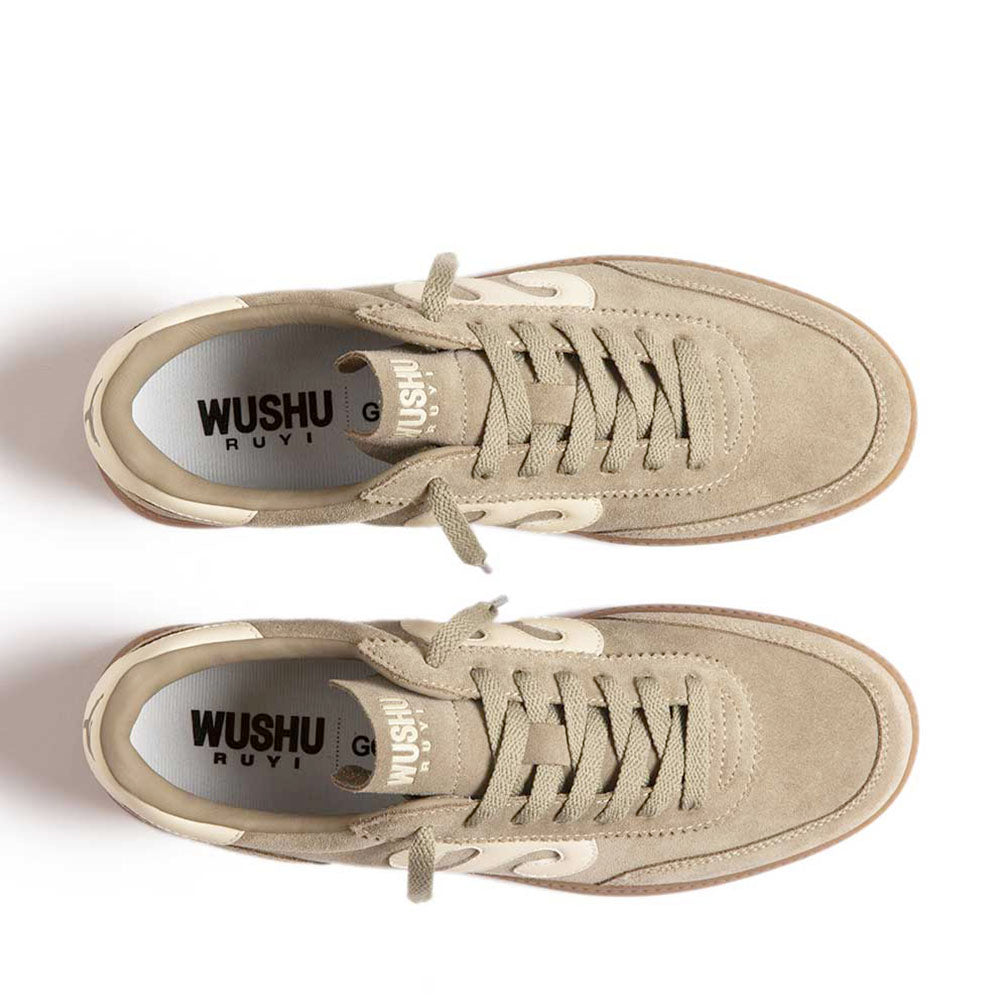 Sneakers Donna WUSHU RUYI Gong 92 in Suede e Pelle Beige