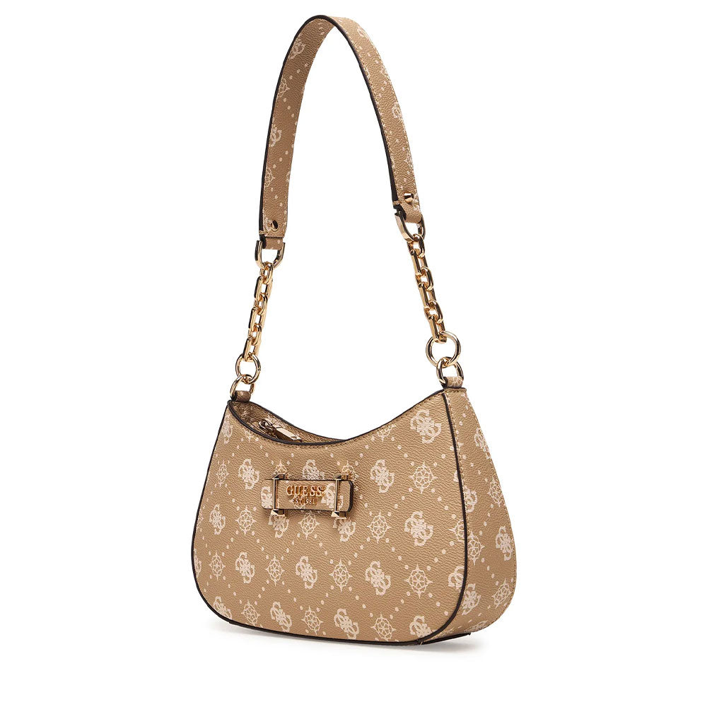 Borsa Donna a Spalla GUESS Linea Carrie Colore Biscotti Logo