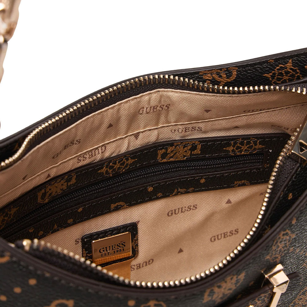 Borsa Donna a Spalla GUESS Linea Carrie Colore Espresso Logo