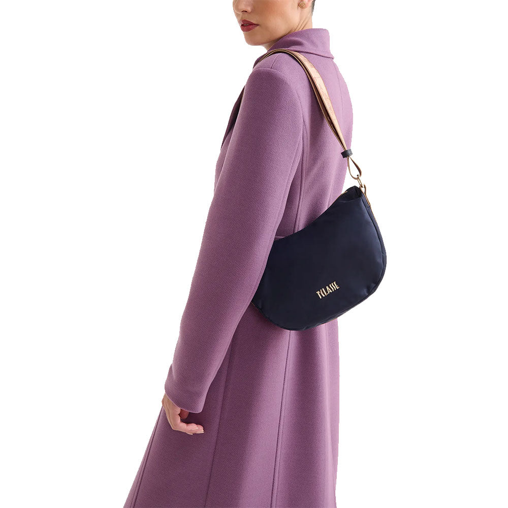 Mezzaluna Piccola a Tracolla 1A Classe Alviero Martini linea Stormy Nylon Blu Notte GZ67