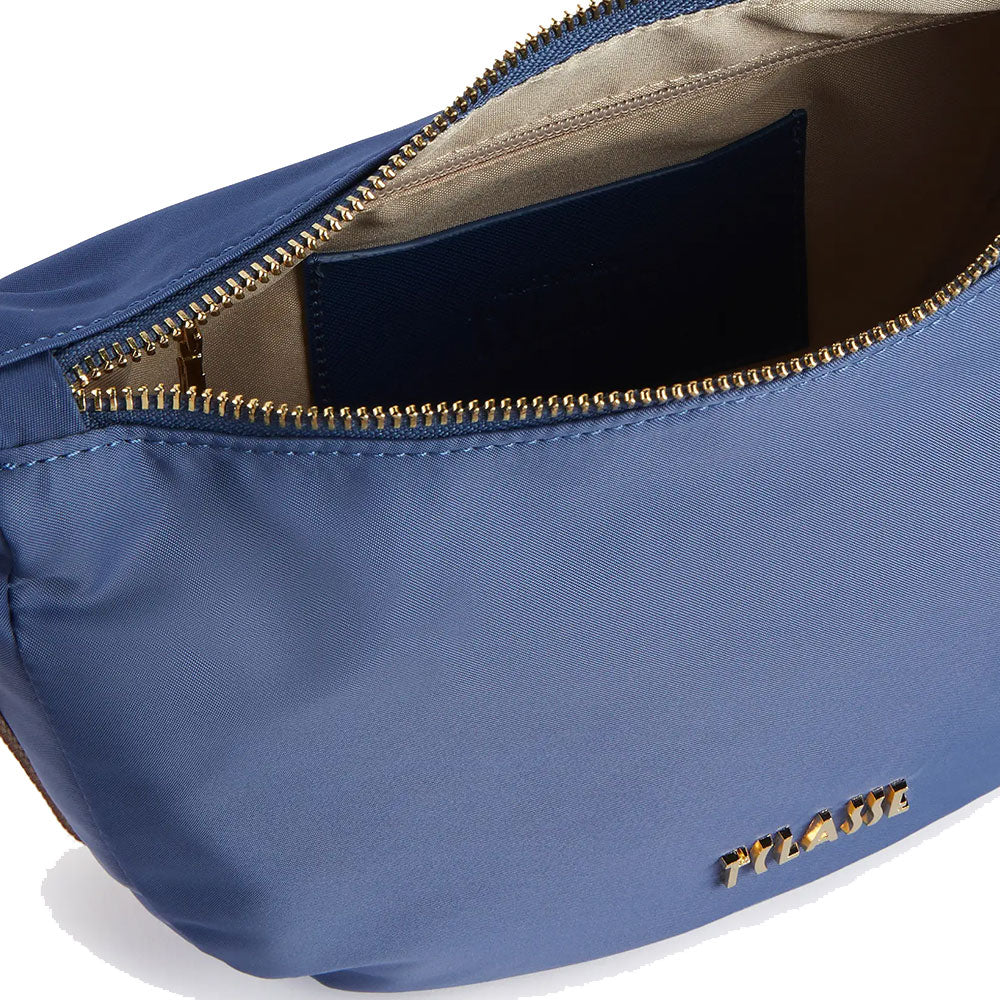 1A Classe Alviero Martini Nylon Eco  Vibe Linie 
Kleine Halbmond-Umhängetasche in Denim GZ67 