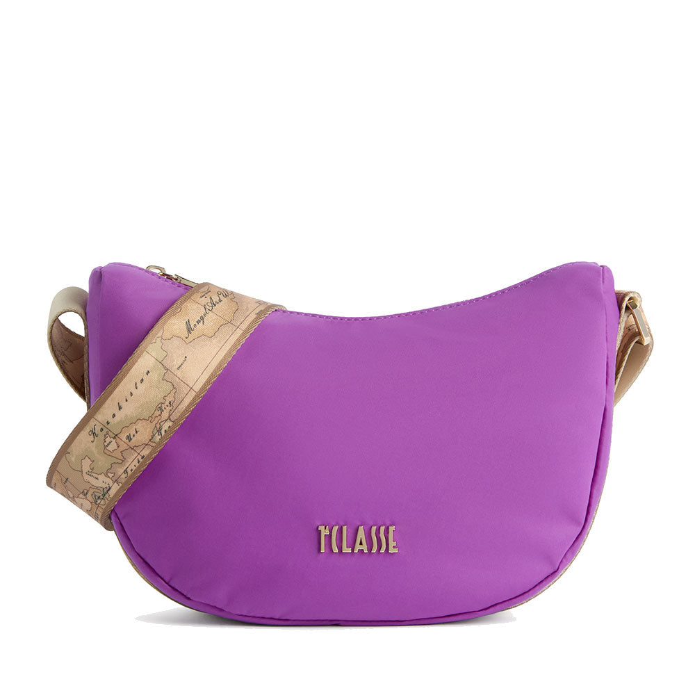 Mezzaluna Piccola a Tracolla 1A Classe Alviero Martini linea Breeze Nylon Viola GZ67