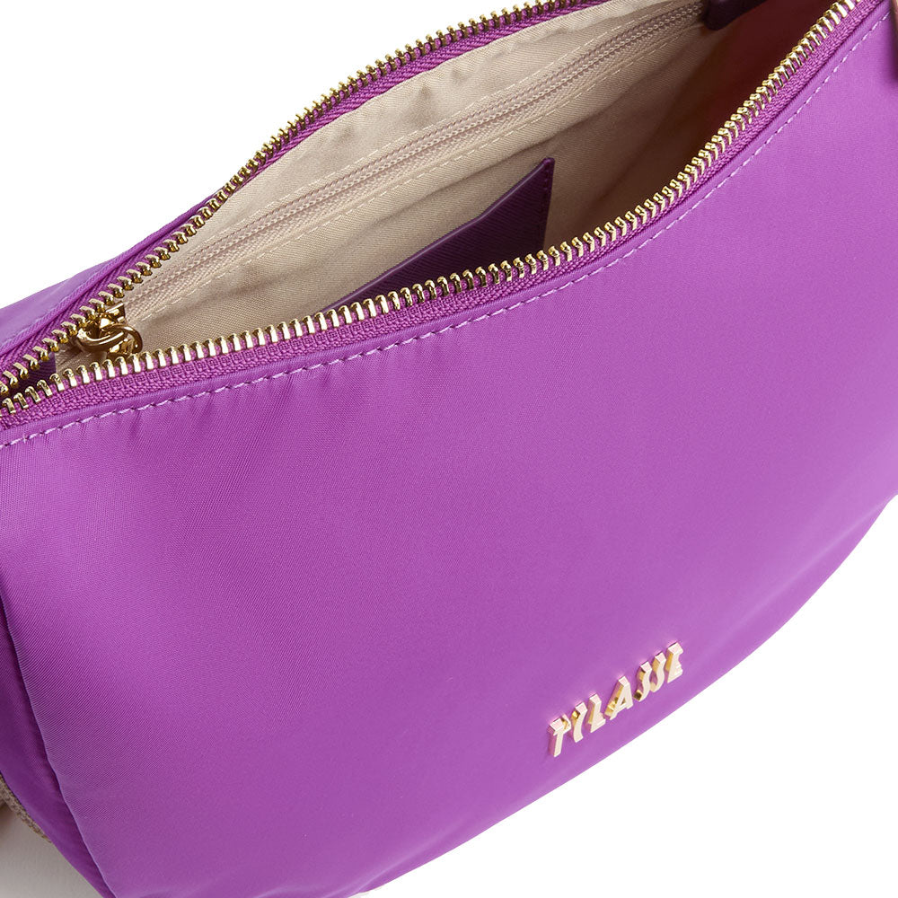 Mezzaluna Piccola a Tracolla 1A Classe Alviero Martini linea Breeze Nylon Viola GZ67