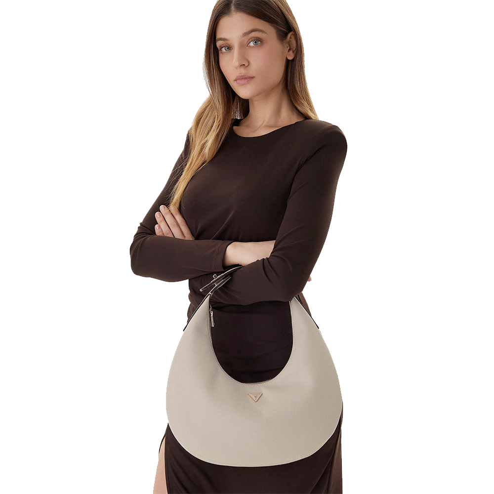 Borsa Donna Hobo a Spalla GUESS Linea Evie colore Light Taupe