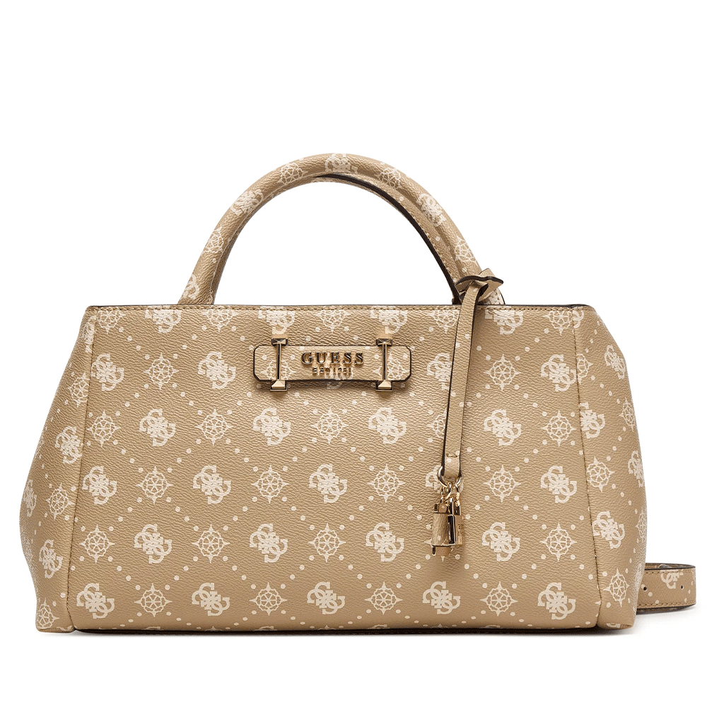 Borsa Donna a Mano GUESS Linea Carrie Colore Biscotti Logo