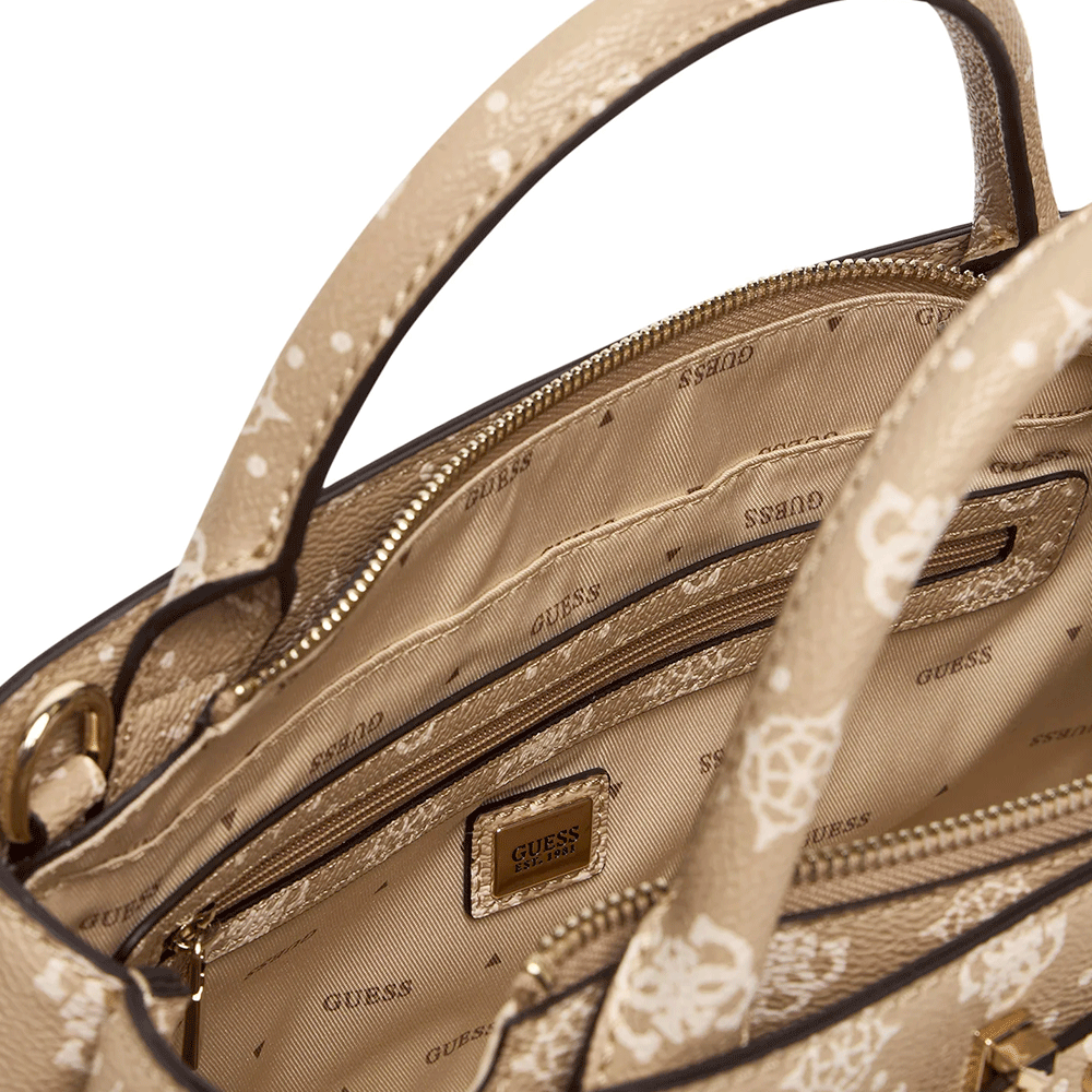 Borsa Donna a Mano GUESS Linea Carrie Colore Biscotti Logo