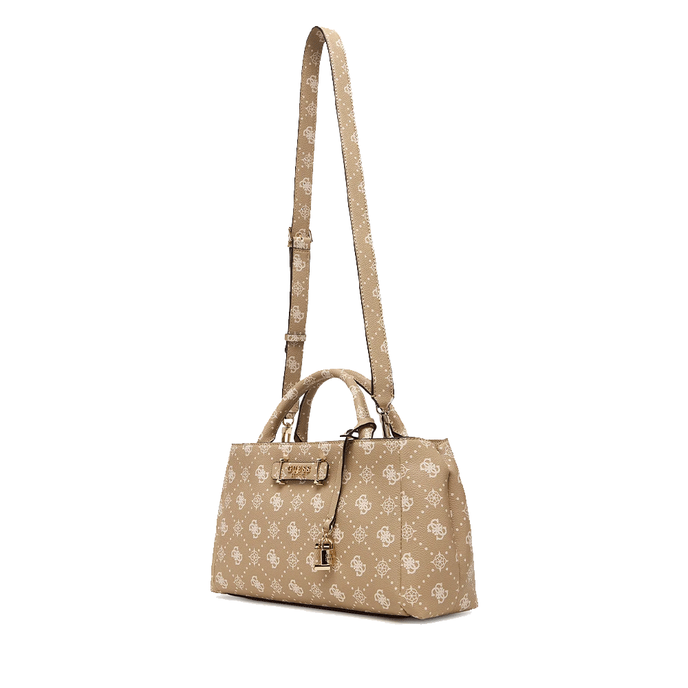 Borsa Donna a Mano GUESS Linea Carrie Colore Biscotti Logo