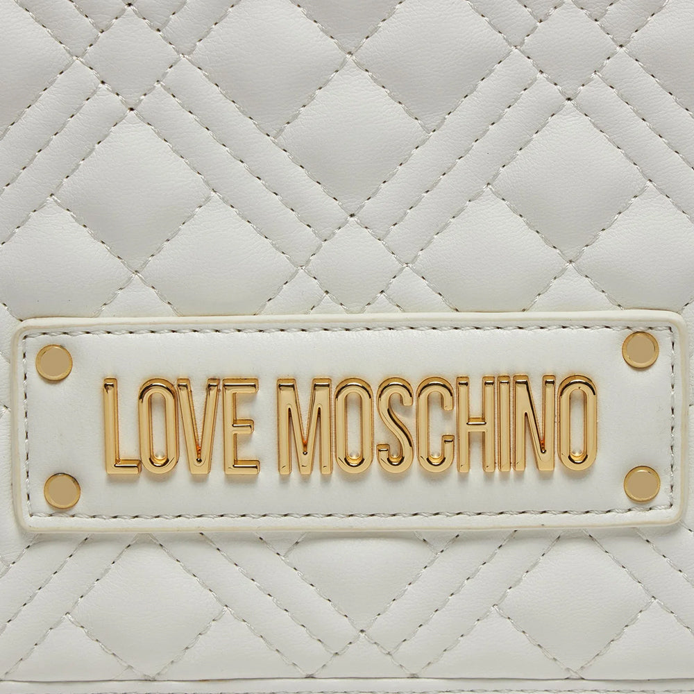 Damen Schulter- und Umhängetasche LOVE MOSCHINO Stepplinie Weiß