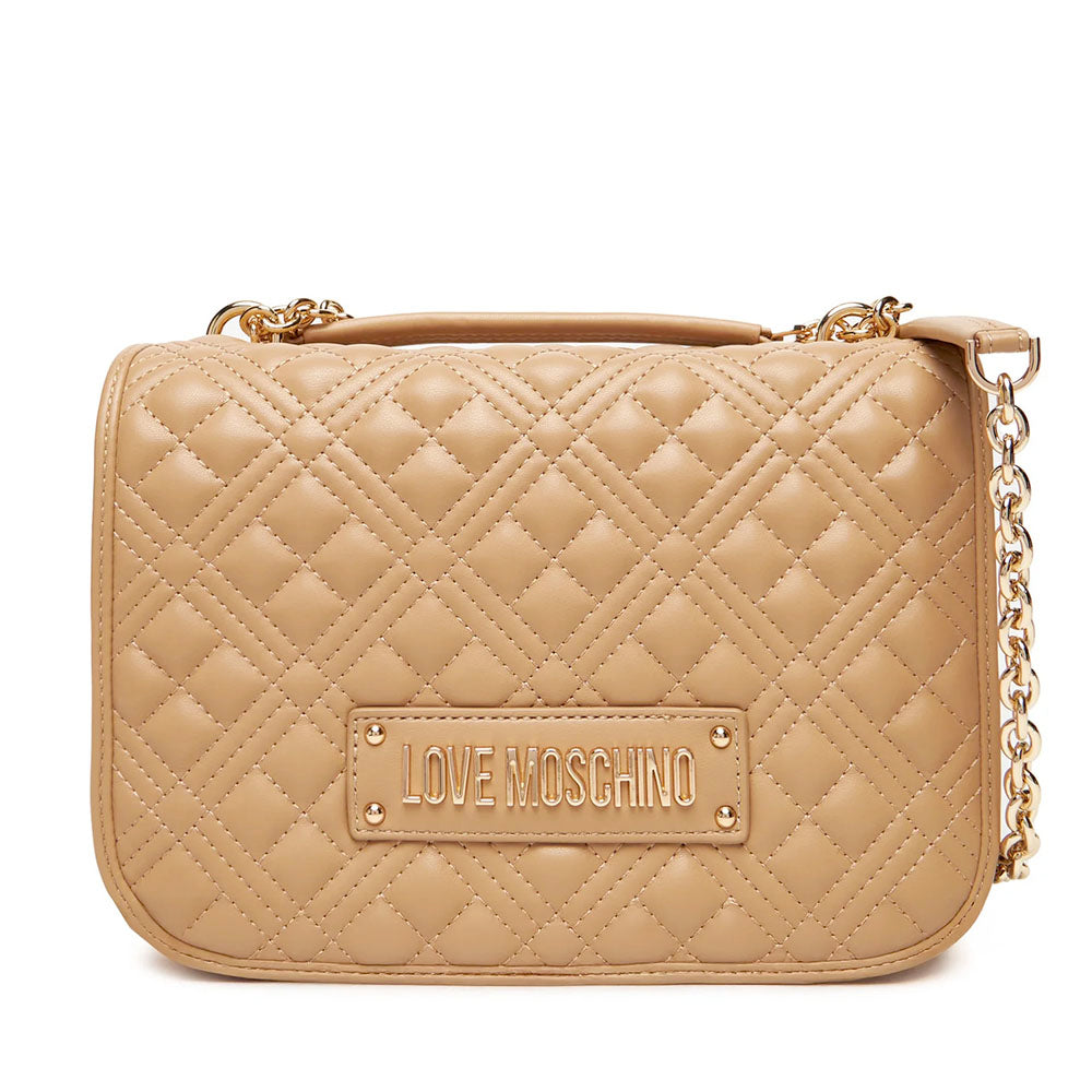 Borsa Donna a Spalla con Tracolla LOVE MOSCHINO linea Quilted Beige