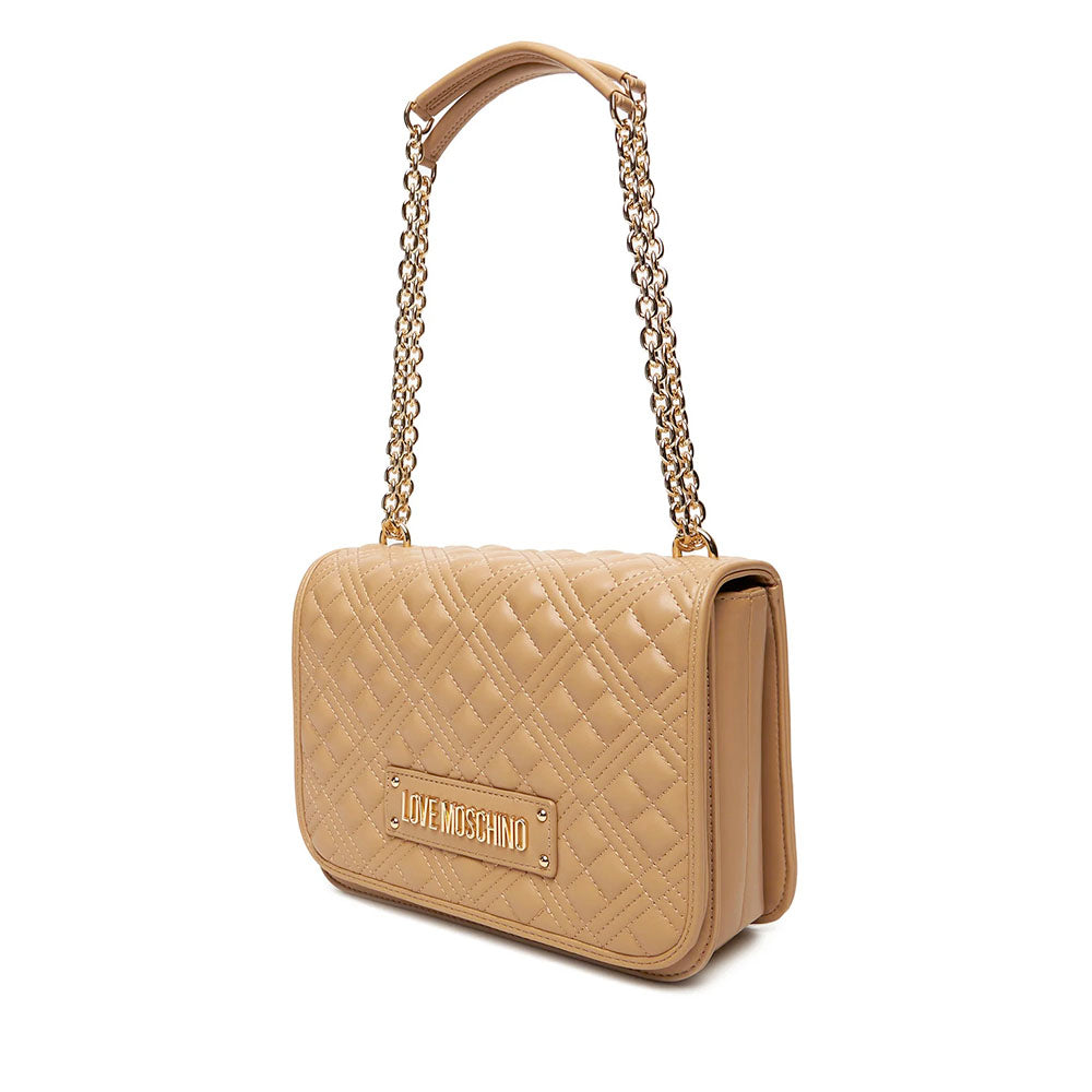 Borsa Donna a Spalla con Tracolla LOVE MOSCHINO linea Quilted Beige