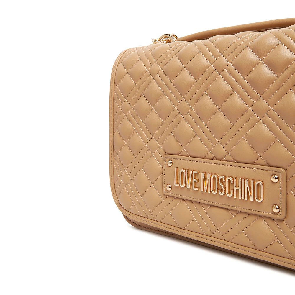 Borsa Donna a Spalla con Tracolla LOVE MOSCHINO linea Quilted Beige