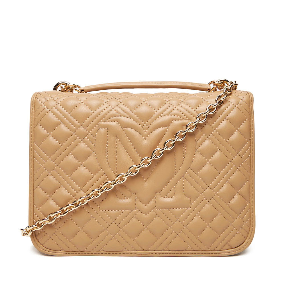 Borsa Donna a Spalla con Tracolla LOVE MOSCHINO linea Quilted Beige