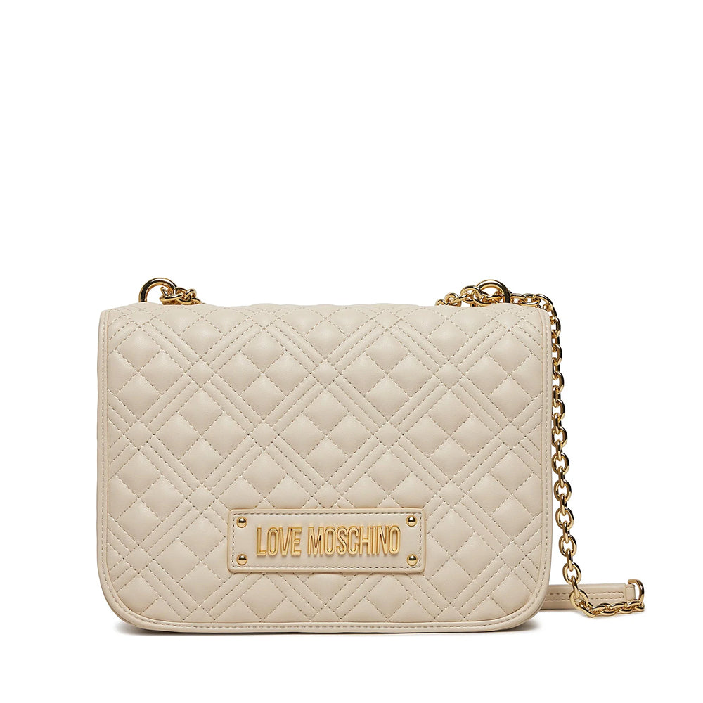 Borsa Donna a Spalla con Tracolla LOVE MOSCHINO linea Quilted colore Avorio