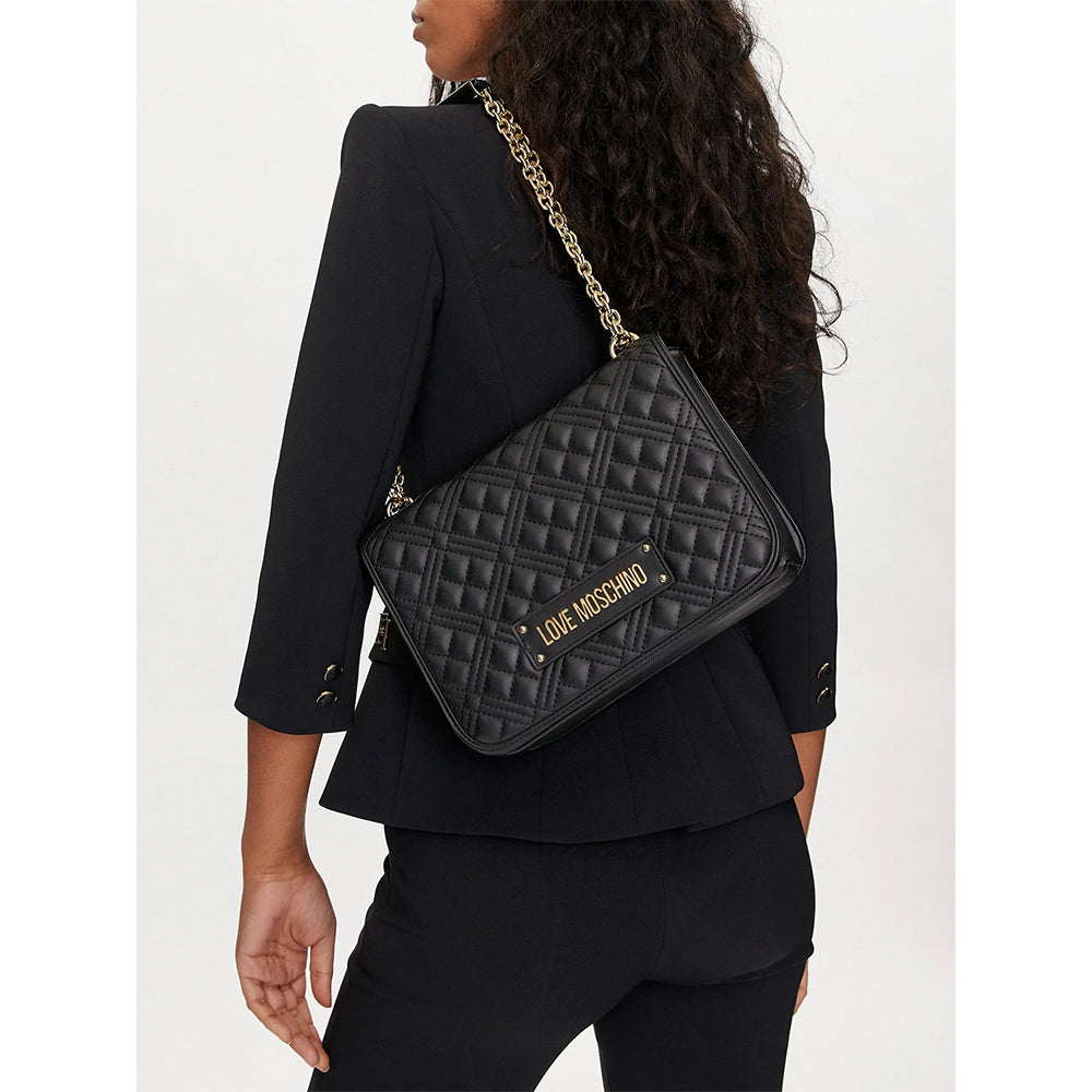 Borsa Donna a Spalla e Tracolla LOVE MOSCHINO linea Quilted colore Nero