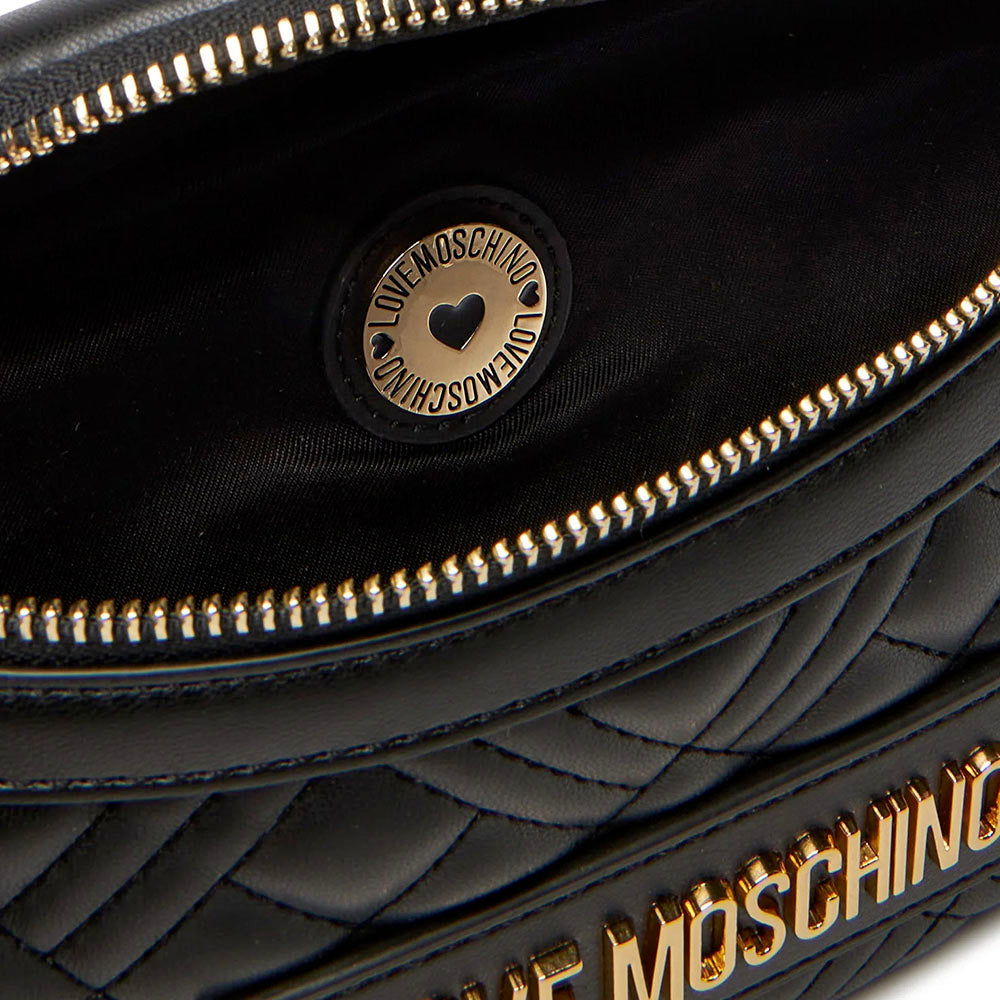 Marsupio Trapuntato LOVE MOSCHINO linea Lettering Logo Nero