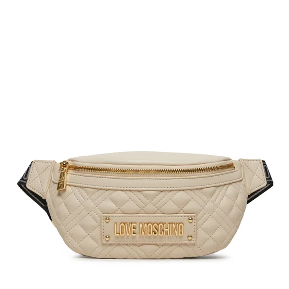 Marsupio Trapuntato LOVE MOSCHINO linea Lettering Logo Avorio