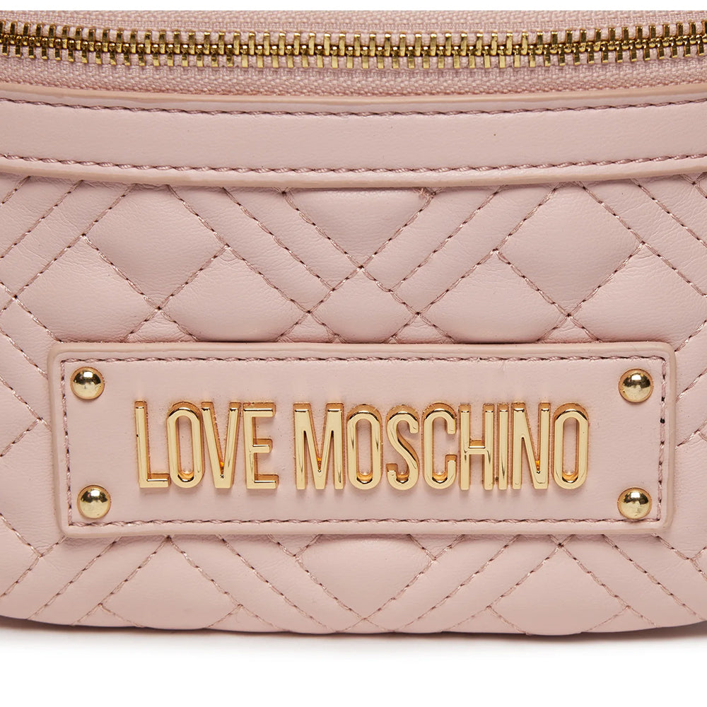 Marsupio Trapuntato LOVE MOSCHINO linea Lettering Logo color Cipria