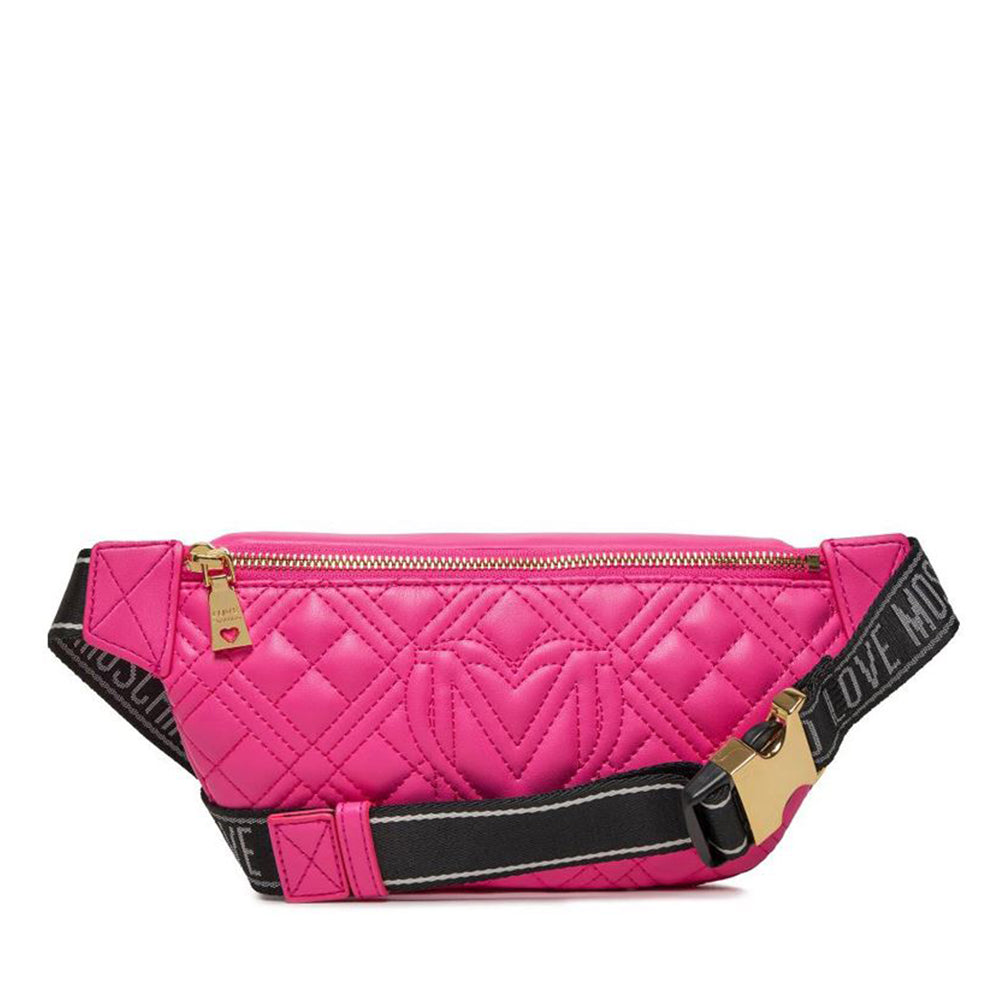 Marsupio Trapuntato LOVE MOSCHINO linea Lettering Logo Fuxia