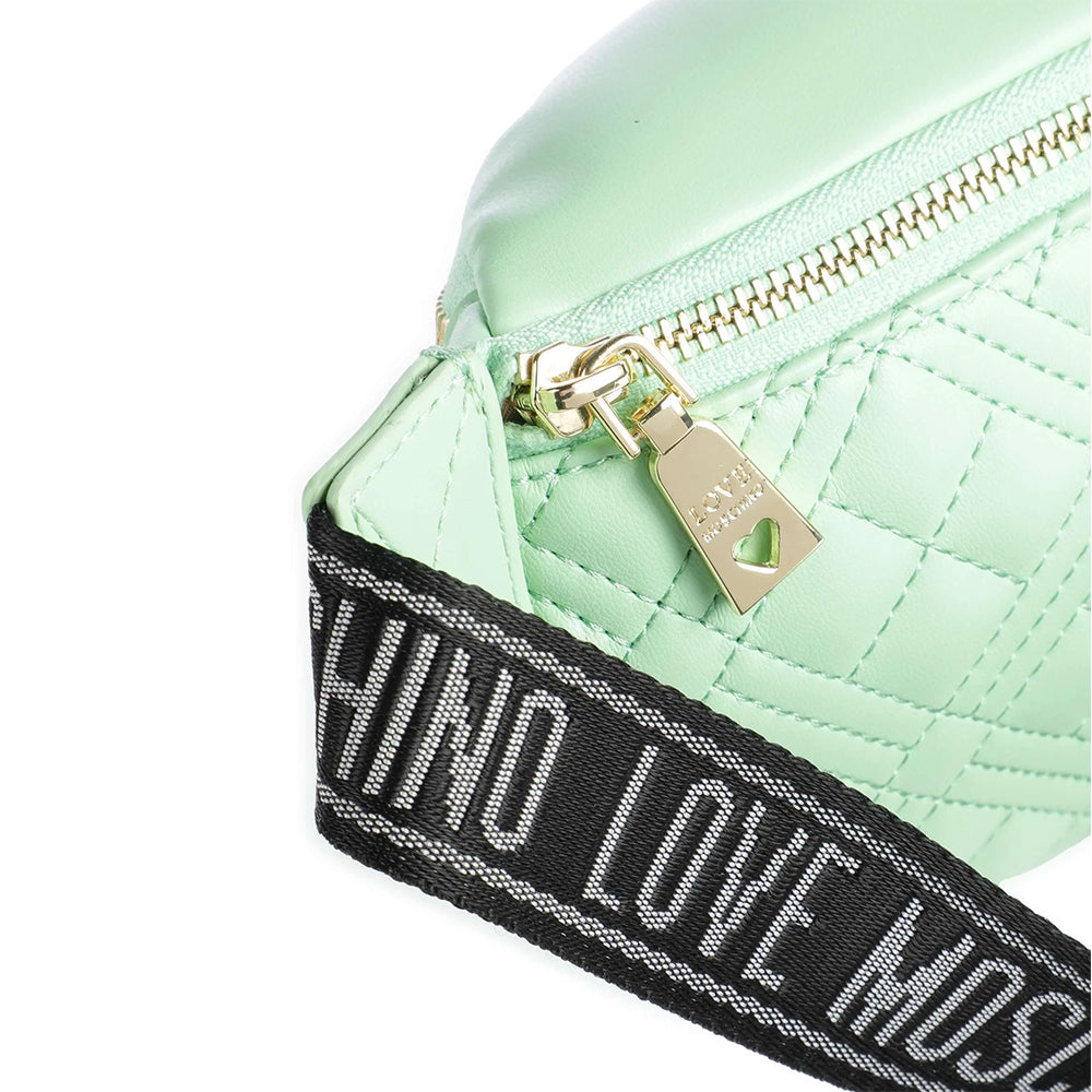 Marsupio Trapuntato LOVE MOSCHINO linea Lettering Logo color Menta