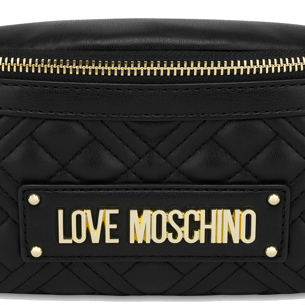 LOVE MOSCHINO Stepp-Gürteltasche mit Schriftzug, Logo-Linie, Schwarz