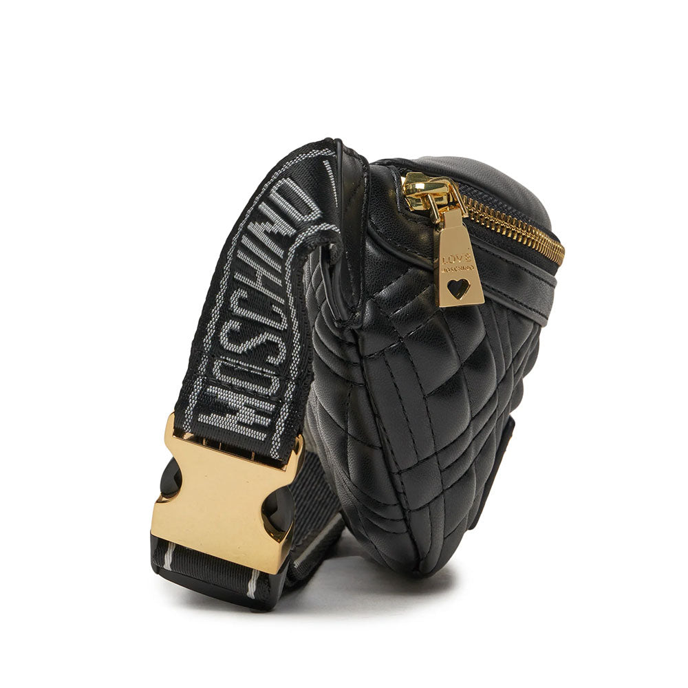 Marsupio Trapuntato LOVE MOSCHINO linea Lettering Logo Nero